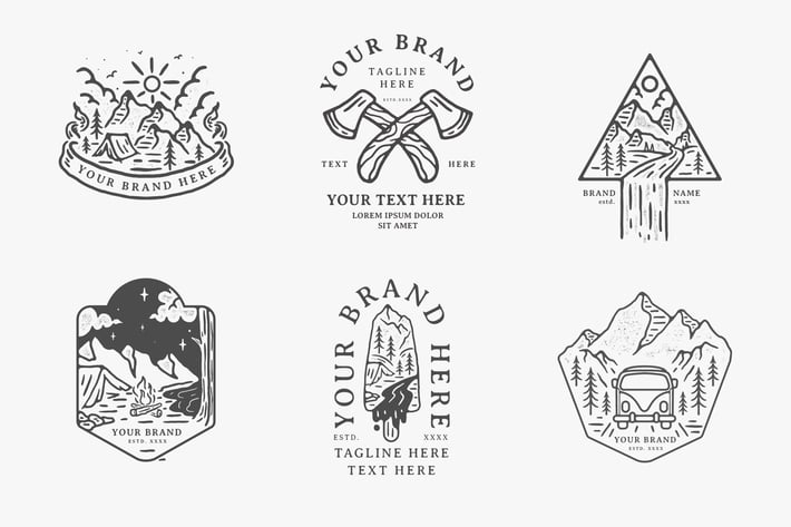vintage natural line art design