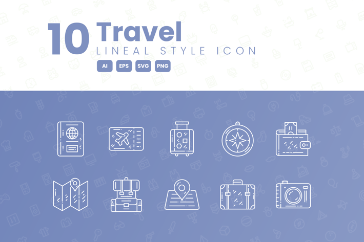 10 Travel Detailed Icon Collection
