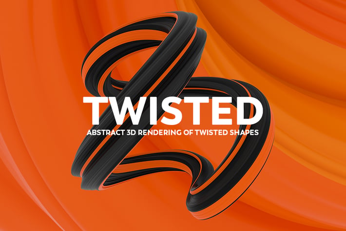 Abstract 3D rendering of Twisted Shapes 