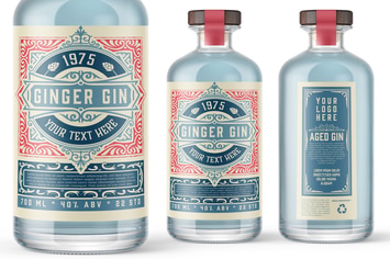 Vintage Gin Label Packaging Layout 
