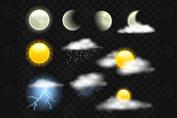 Sky Elements - set of realistic clip art