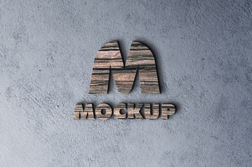 Wood Logo Template in Wall Texture