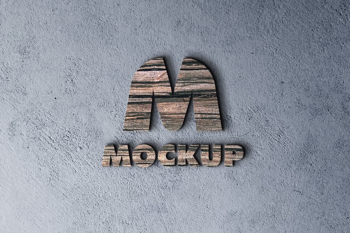 Wood Logo Template in Wall Texture