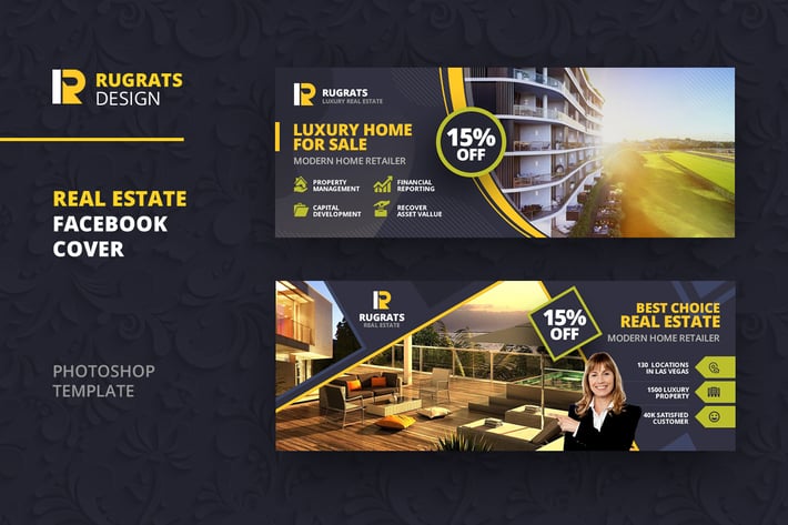 Real Estate R1 Facebook Cover Template