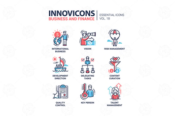 Business, finance modern thin line design icons