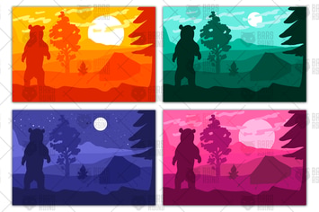 Wild bear in forest camp