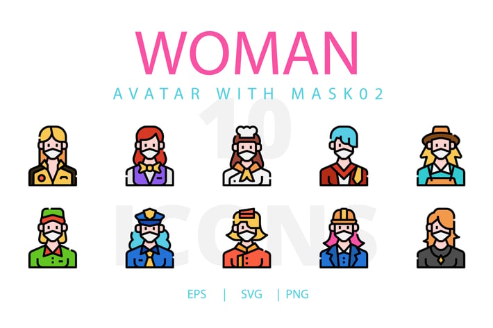 Woman avatar with mask 2