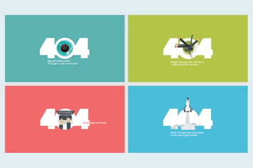 Set of flat designs for 404 error page
