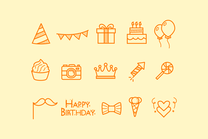 15 Birthday Doodle Icons