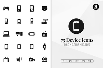 75 Device minimal icons