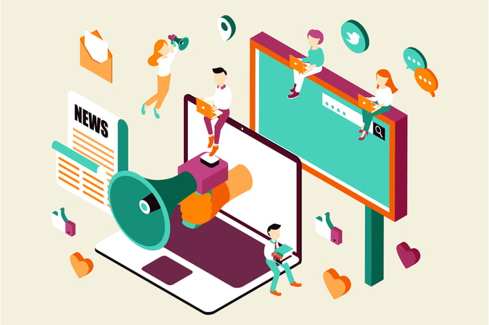 Advertising Isometric Illustration
