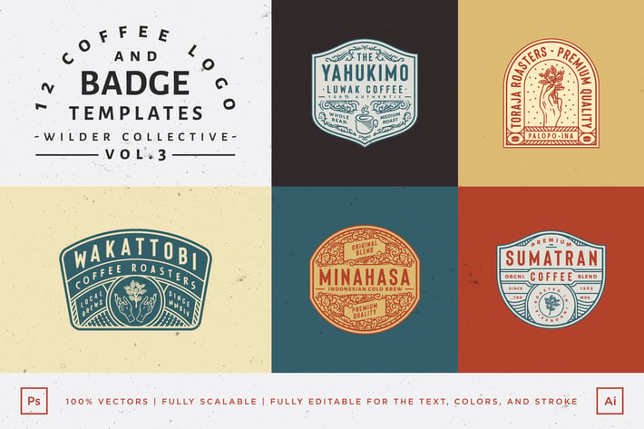 12 Coffee Logo and Badge Templates