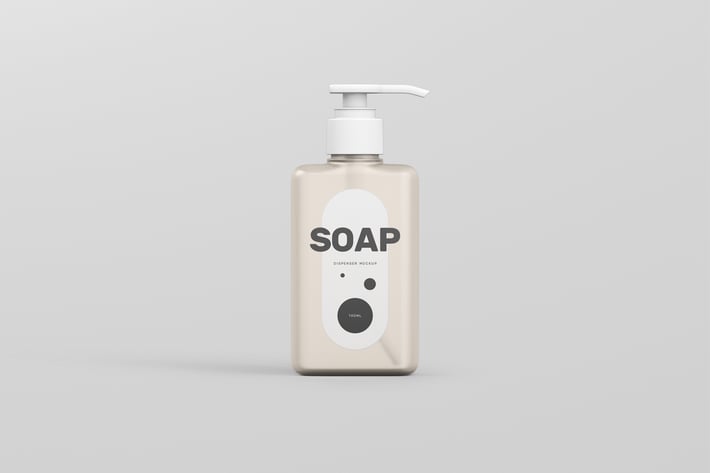 Soap Dispenser Mockup Rectangle Small