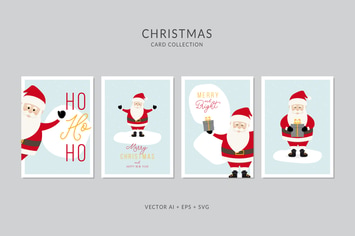 Christmas Greeting Card Vector Set