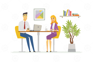 Coffee Break - vector business illustration