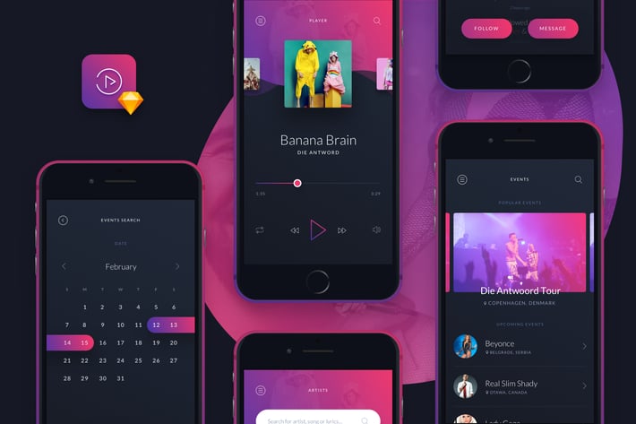 Music UI/UX Mobile App Kit