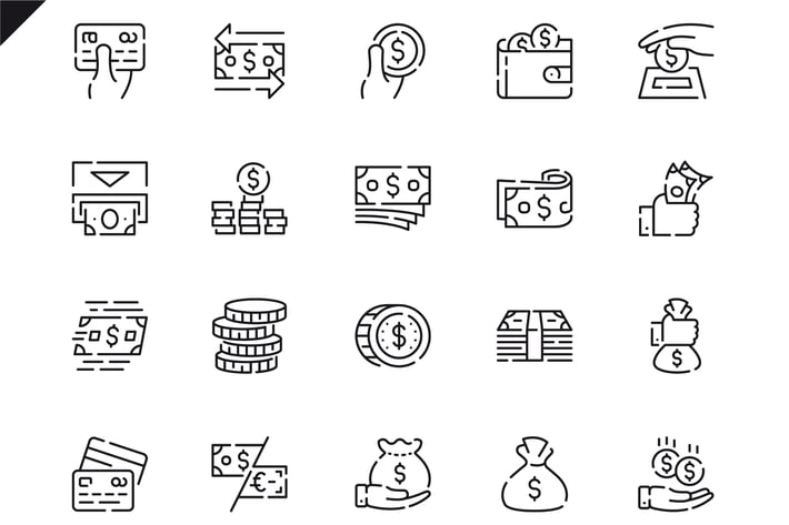 Simple Set Money Line Icons