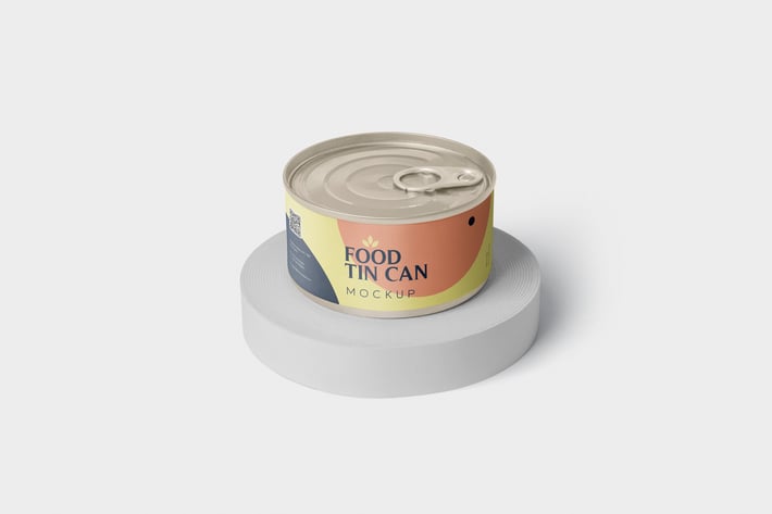 Food Tin Can Mockup Small Size - Round
