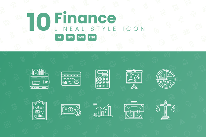 10 Finance Detailed Icon Collection
