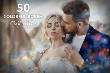 50 Colorful Bokeh Photo Overlays