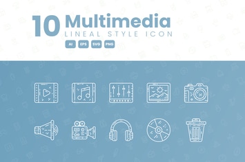 10 Multimedia Detailed Icon Collection