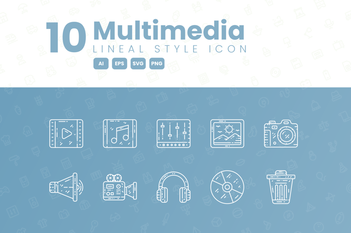 10 Multimedia Detailed Icon Collection