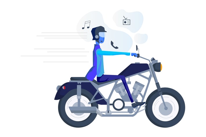 Smart Hat for Motorcyclist Illustration