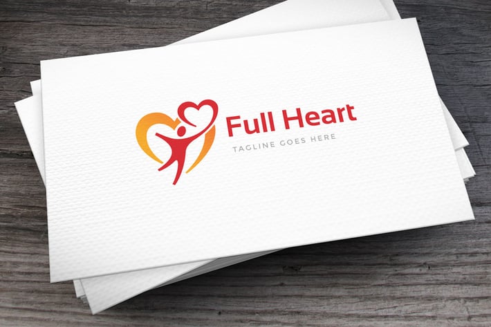 With Heart Logo Template