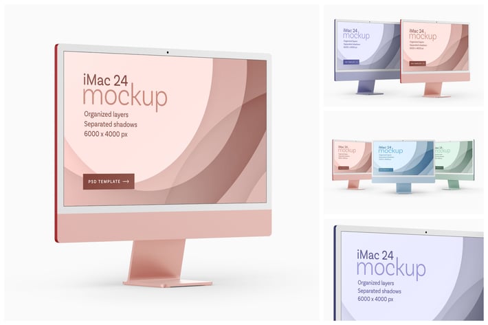 The New iMac 24” Mockup Set | 2021