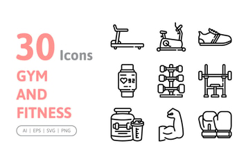 30 Fitness and Gym Icons