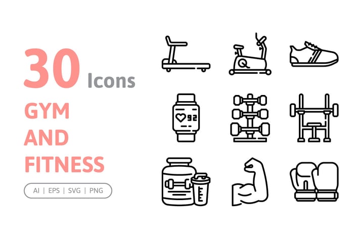 30 Fitness and Gym Icons