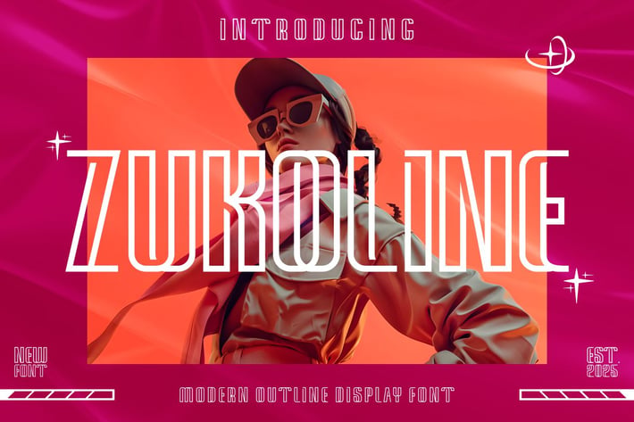 Zukoline - Outline Display Font