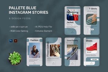 Pallete Blue Abstract - Instagram Story