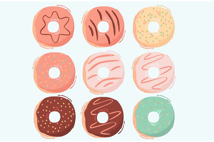 Cartoon Donuts Illustration