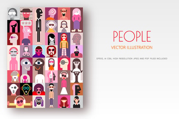 People pop-art collage