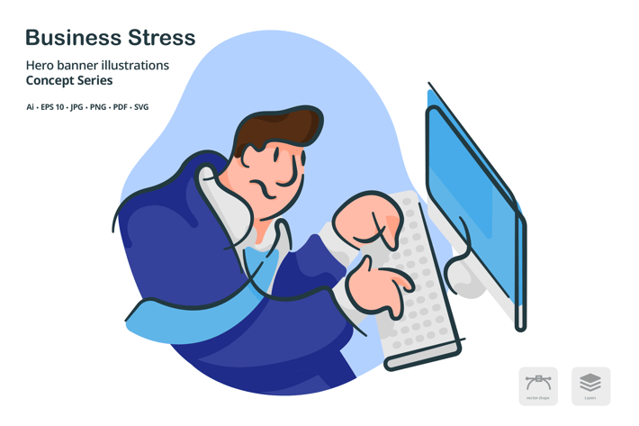 Business Stress Vector Illustration