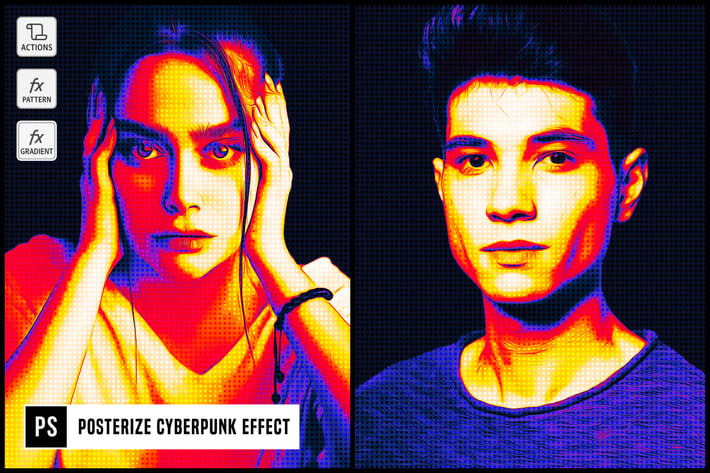 Posterize Cyberpunk Effect