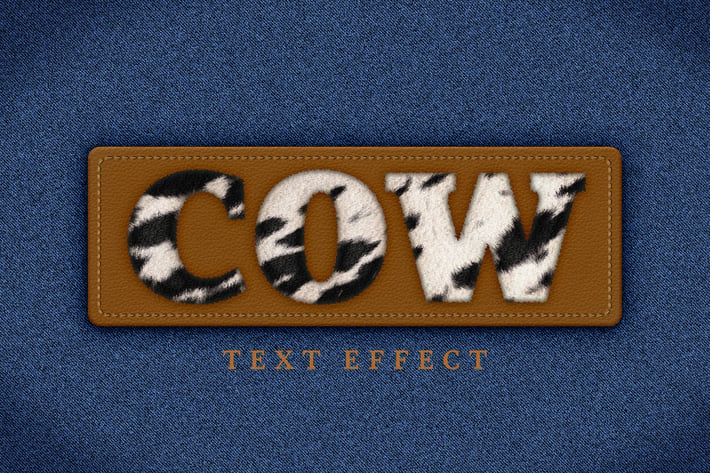 Cowhide, Leather and Denim Text Effect
