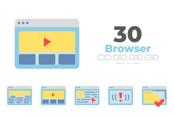 30 Browser Icons - FLAT