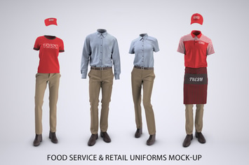 Food Service and Retail Uniforms Mock-Up