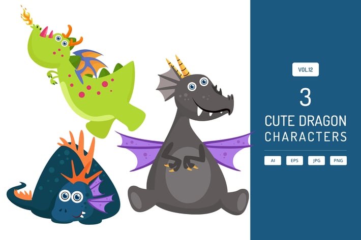 Cute Dragon Characters Vol.12