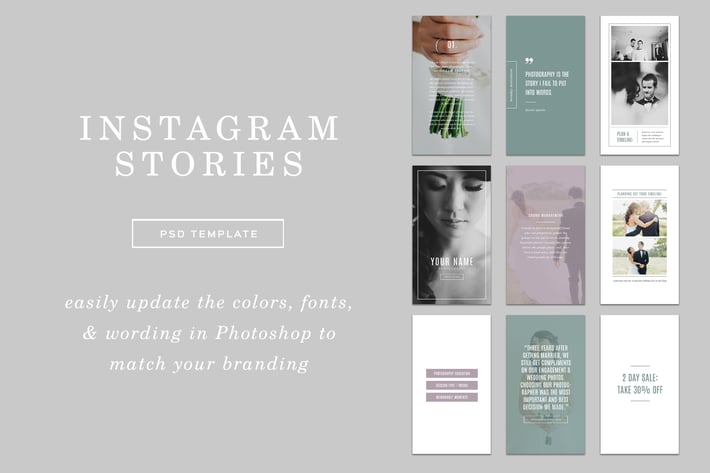 Wedding Photographer Instagram Stories Templates