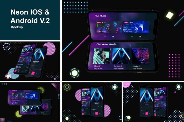 Neon IOS & Android Mockup V.2