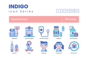 65 Veterinary Icons
