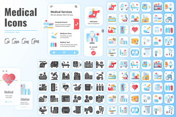 30 Fill Iconset Medical with 3 styles