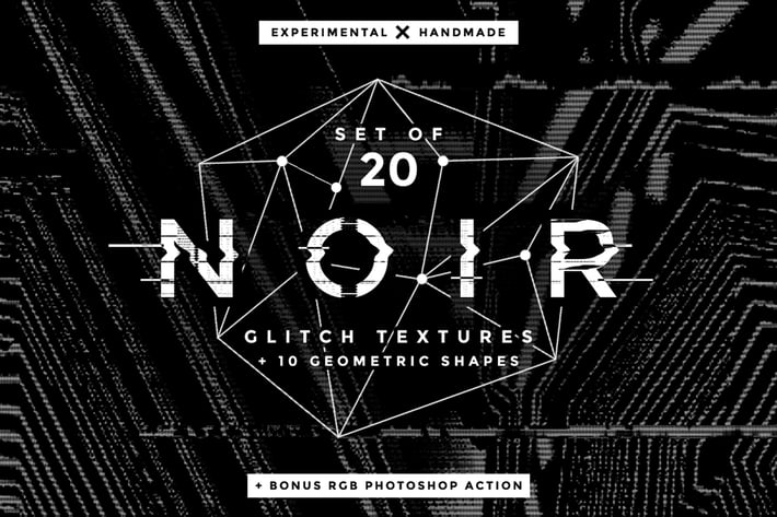 Noir Glitch Textures and Shapes