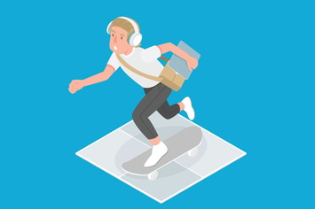 Digital Tech Boy Isometric Illustration - Li