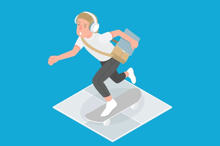 Digital Tech Boy Isometric Illustration - Li