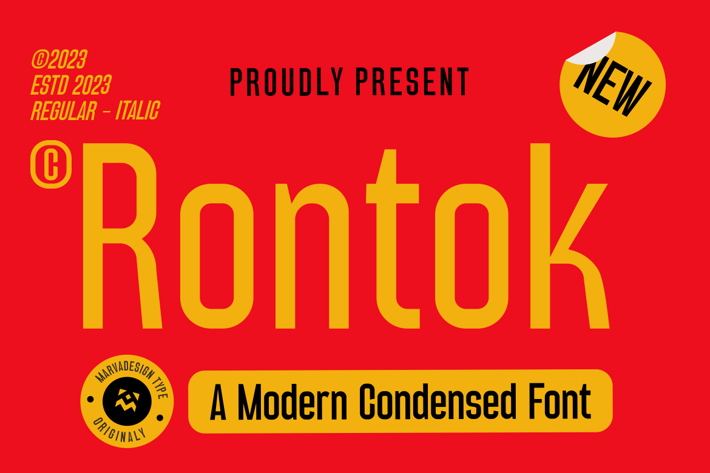 Rontok - A Modern Sans Condensed Font