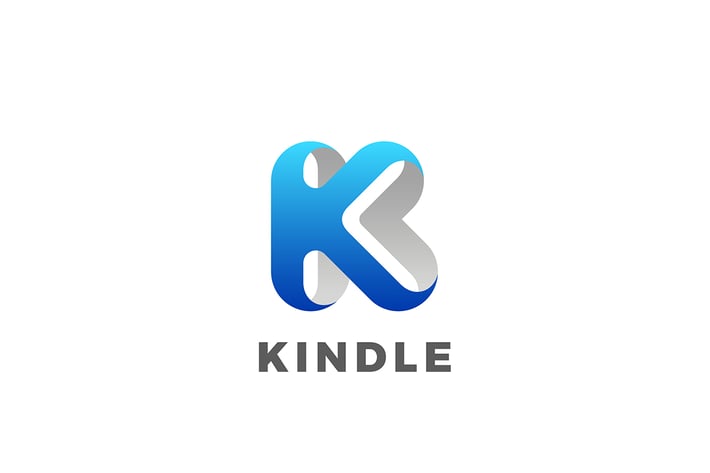Letter K Logo design 3D Ribbon style